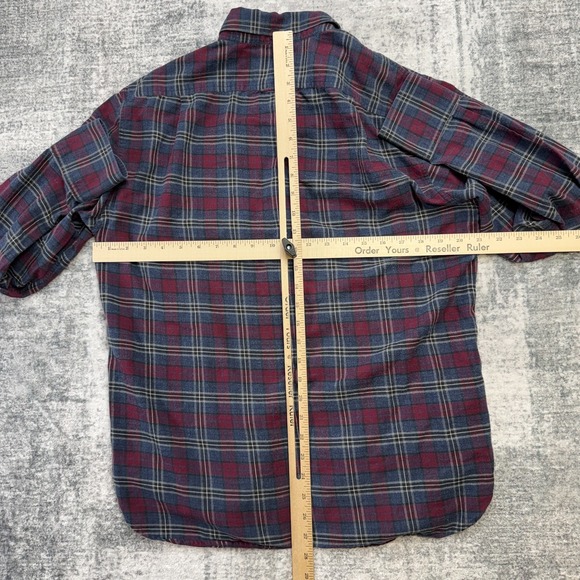Rag & Bone Shirt Mens Medium Blue Red Plaid Flannel Buttn Down Tailored Workwear - Picture 9 of 10